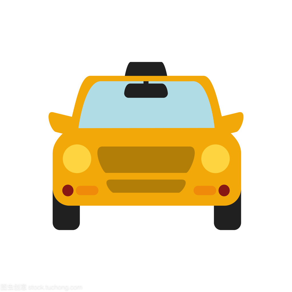 路上的韻律 出租車運輸汽車圖標中的矢量美學